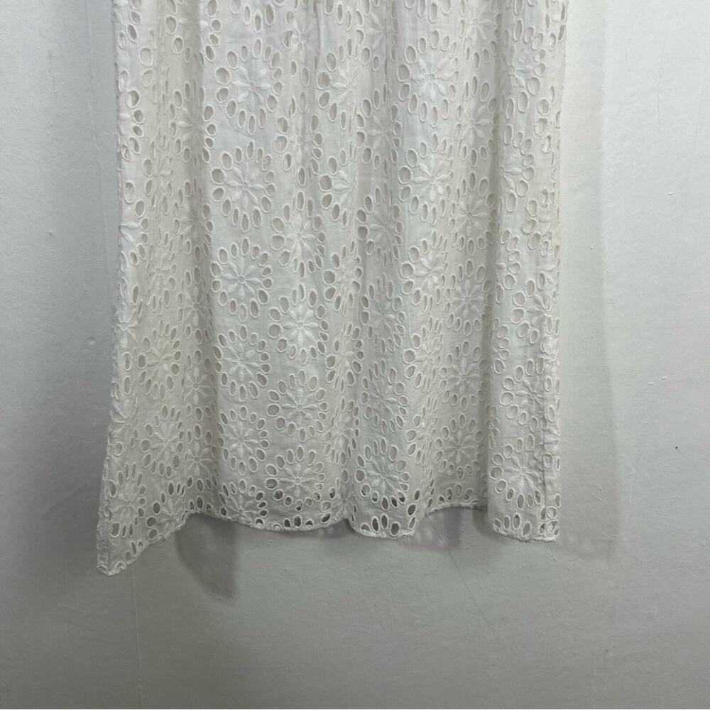 Sail to Sable White Floral Eyelet Flutter Sleeves Shift Dress Size XS - Picture 5 of 11